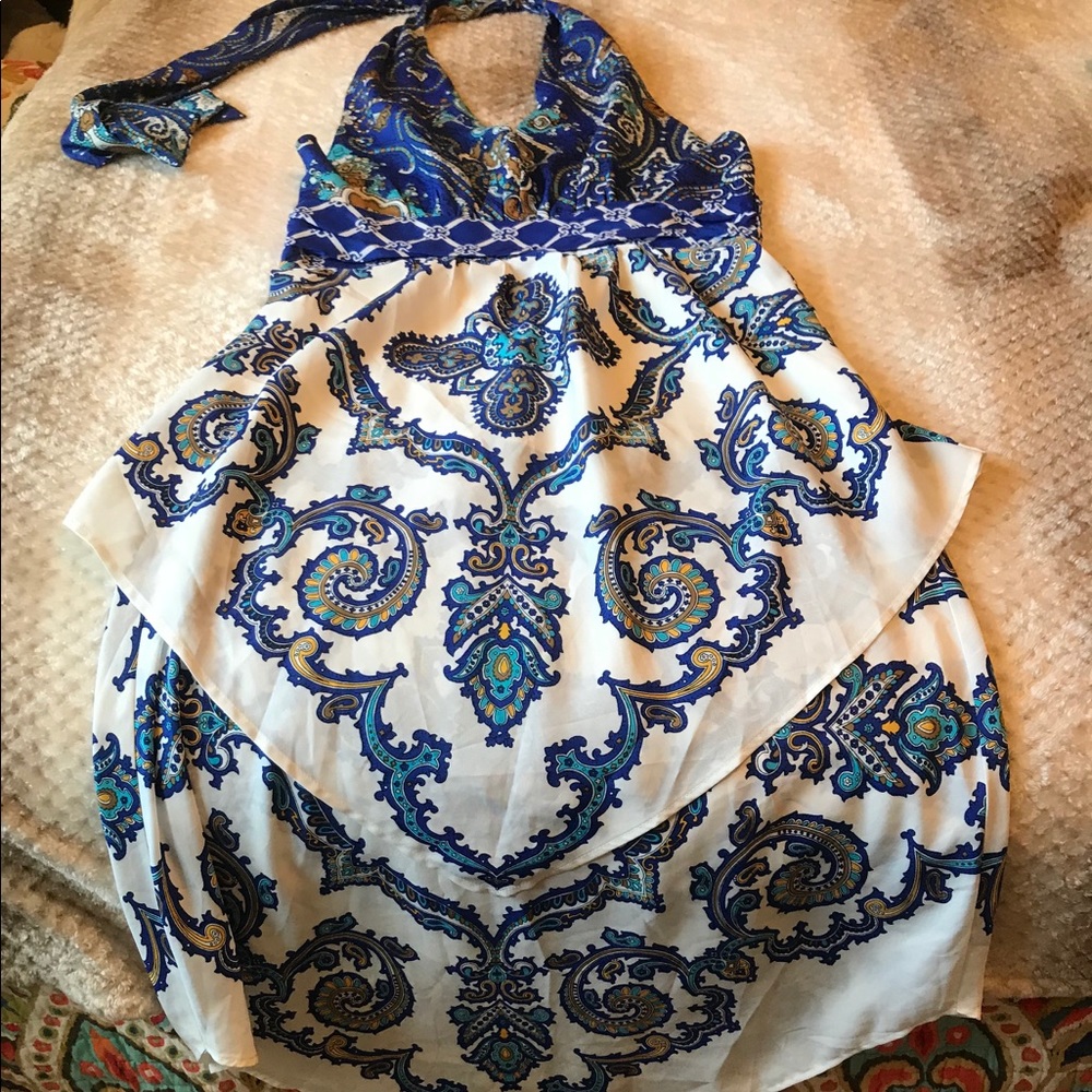 New York & Co Paisley Halter Empire Dress